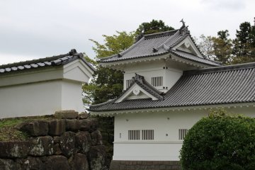 One of the corner towers survived