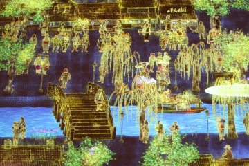 Animated street scenes based on a past Nihonbashi
