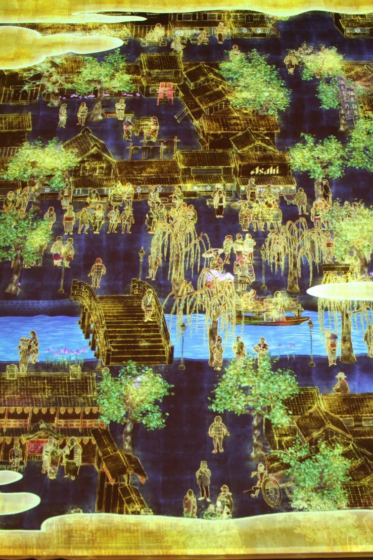 Animated street scenes based on a past Nihonbashi