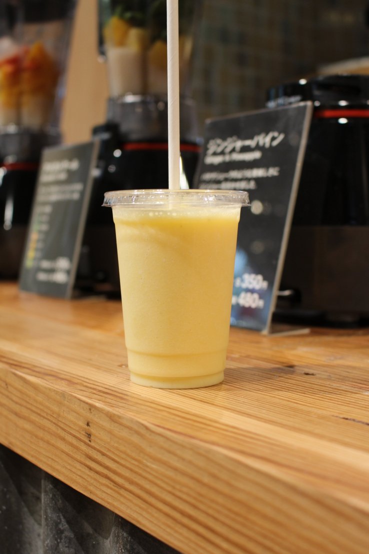 Freshly prepared Ginger & Pineapple Smoothie