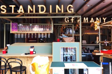Come to eat, or just grab a beer at the standing bar area