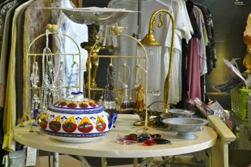 Pottery and curtain loops...