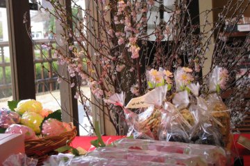 Spring decoration of a sweets shop