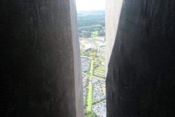 Narrow windows in the statue