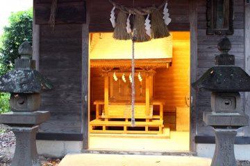 The illuminated shrine looks more mysterious