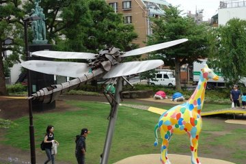 Filled with animal sculptures, the green space is next to the museum 