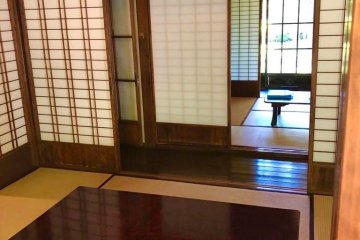 Interior of one of the many historical traditional Japanese-style residences visitors can see