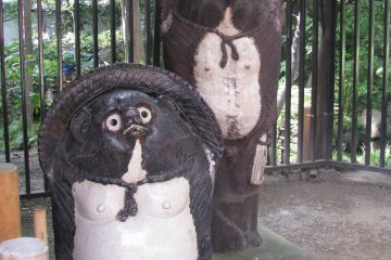 Tanuki will often be seen wearing headgear