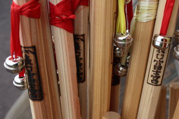 Souvenir hiking sticks are for sale