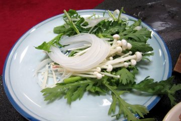 Mushrooms and greens