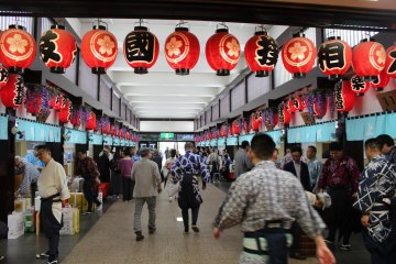Stalls surrounding the sumo arena