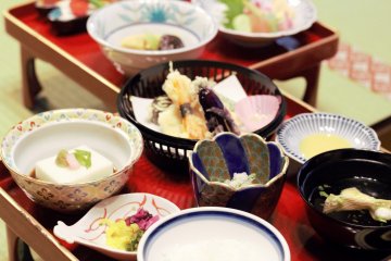 Buddhist cuisine known as shojin ryori served at Rengejo-in Temple