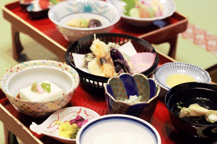 Buddhist cuisine known as shojin ryori served at Rengejo-in Temple