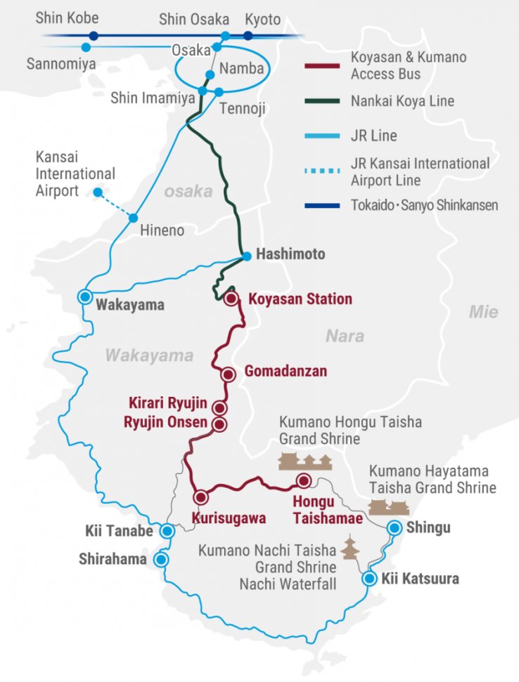 Wakayama transportation map