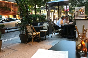 Outdoor seating is perfect for warmer evenings
