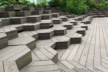 The stairs provide additional seating