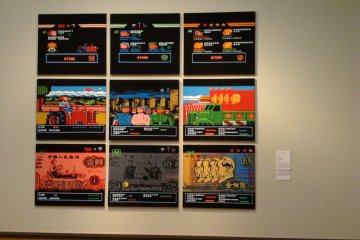 Many of the pieces in the museum are fun to look at but also have a deeper meaning. For example, this oil on canvas work created by Chinese artist Feng Mengbo depicts that even politics control people, thus they are very much like a video game.