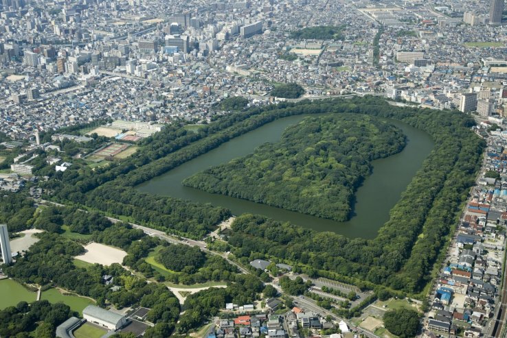 View of Mausoleum of Emperor Nintoku from the south