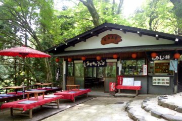 A great place to stop for a cold drink along the staircase leading to the temple
