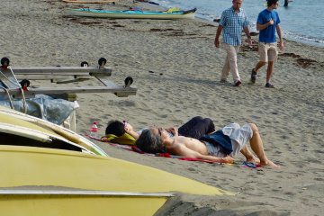 Taking a sunbath