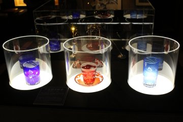 A series of carved glass work