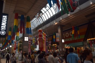 Visitors taking in one of the many scheduled musical performances