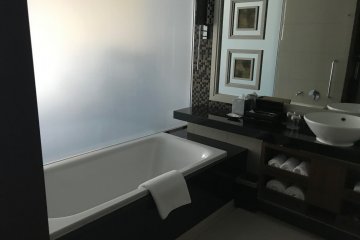 The bathroom was spacious and clean