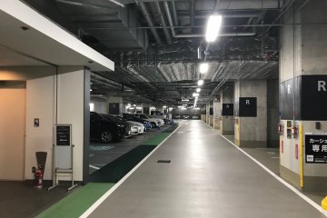 The garage parking area was convenient