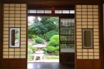 The drawing room for guests overlooking the garden