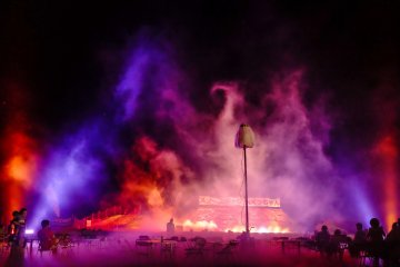 An LED light show concluded each day's celebrations