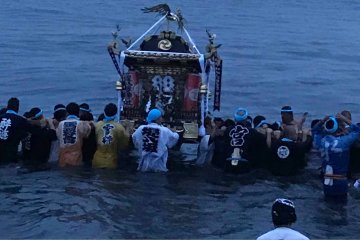 Mikoshi in the sea