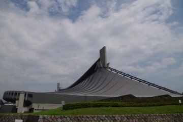 The iconic roof of the first gymnasium imitating the traditional design of Japanese shrine.