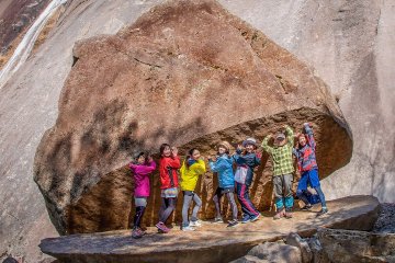 Trekkers at Pac-Man Rock