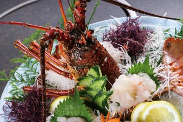 Fresh spiny lobster, or isei-ebi, is caught locally