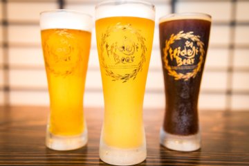 Hideji Beer on tap at the brewery's restaurant and bar downtown