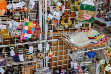 Hand made local crafts inside the information center