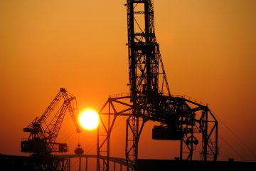 Osaka Port during sunset