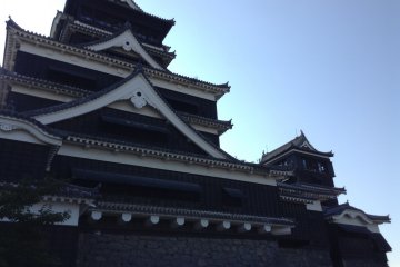 A close-up shot of the castle before heading inside.