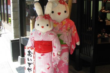 Even bunnies in Kyoto are dressed in kimono!