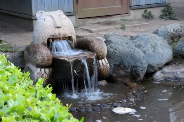 A fountain near the studio