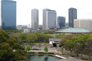 The view of Osaka from the castle's grounds