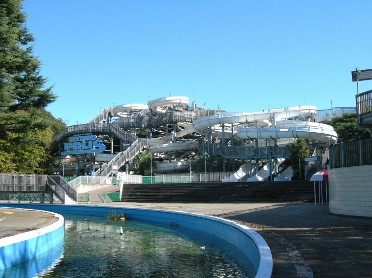The huge water slide attraction