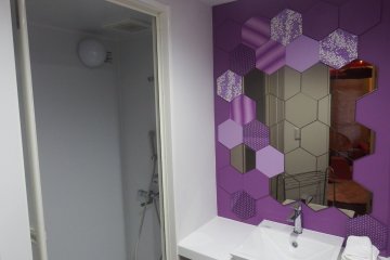 The bathroom and shower room are split.