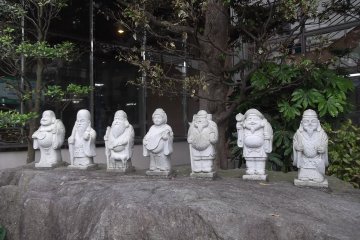 A welcoming committee by the entrance