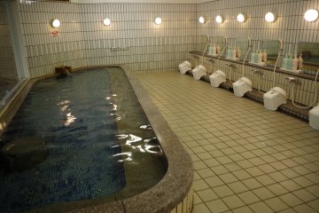 Womens' large bath area at Heian no Mori Hotel Kyoto