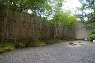 The Zen garden next to the Japanese restaurant Rakuraku at Heian no Mori hotel in Kyoto