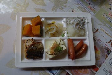 Various types of food for breakfast at Heian no Mori Hotel Kyoto