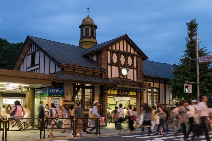 Harajuku Station in the evening