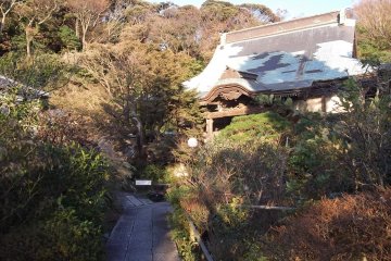 The main hall is set in a lush garden