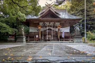 After ascending the riverbank you will come face to face with this shrine
